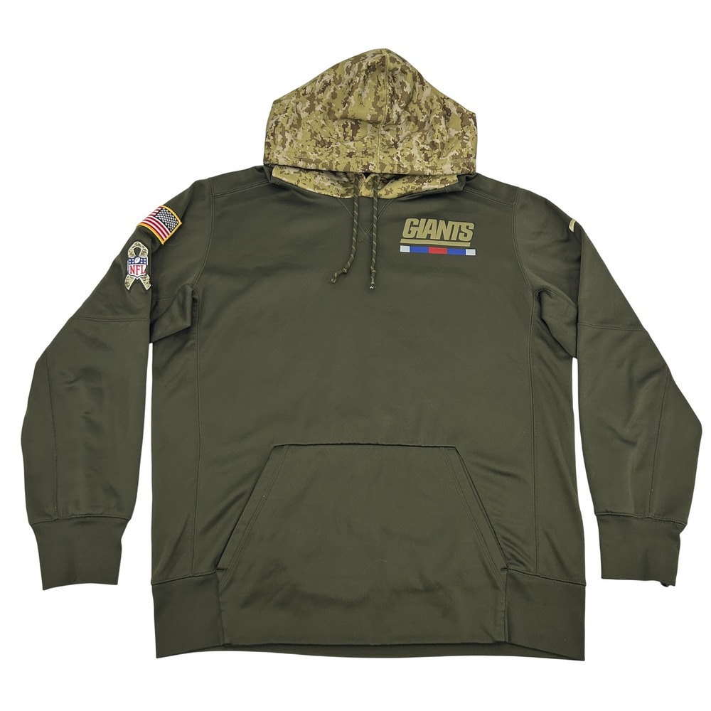 NY Giants Nike Hoodie Mens Large Green NFL Salute to Service Camo Dri-FIT